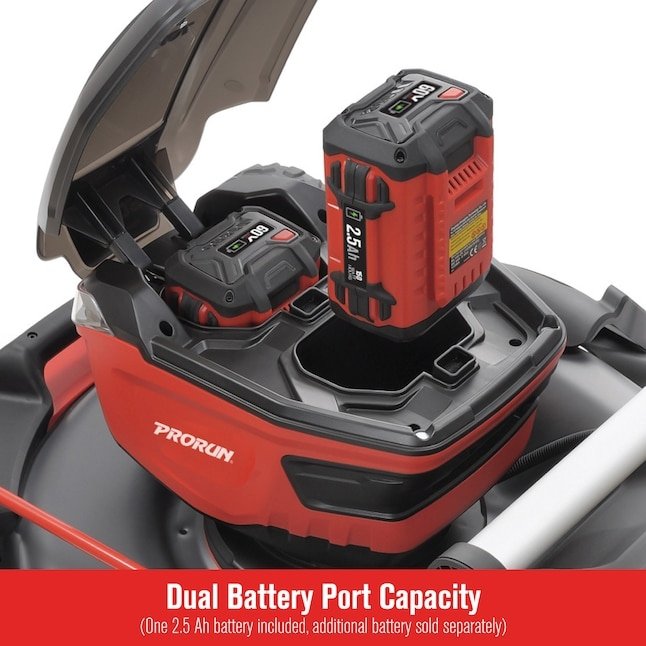 PRORUN 60V 21-In. Steel Deck Cordless Push Lawn Mower with 2.5 Ah Battery and Charger