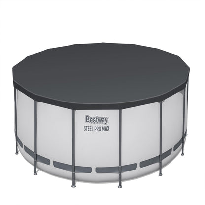 Bestway Steel Pro MAX 10 Foot x 30 Inch Round Metal Frame Above Ground Outdoor Backyard Swimming Pool Set with 330 GPH Filter Pump