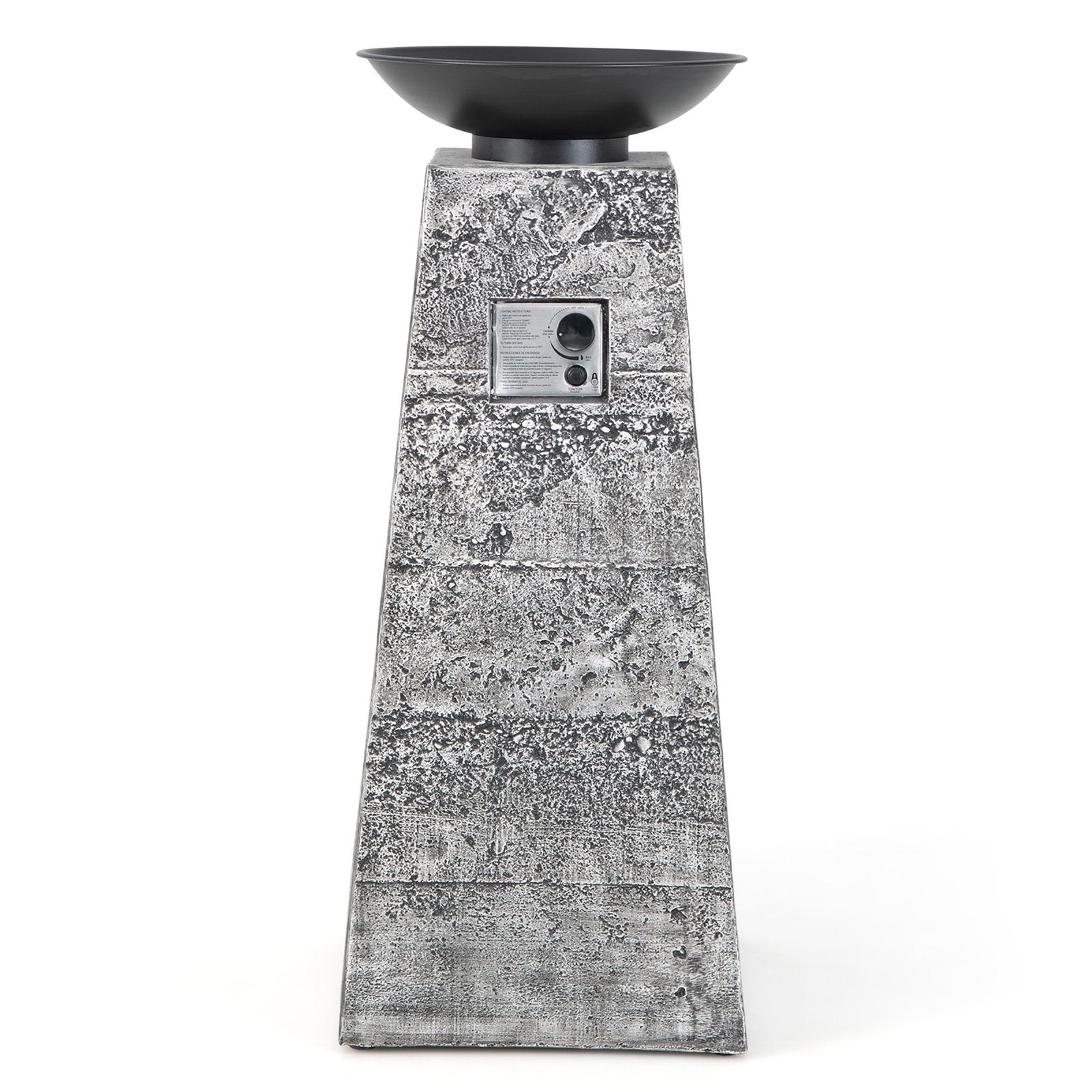 Costway 48 Inch Propane Fire Bowl Column with Lava Rocks and PVC Cover