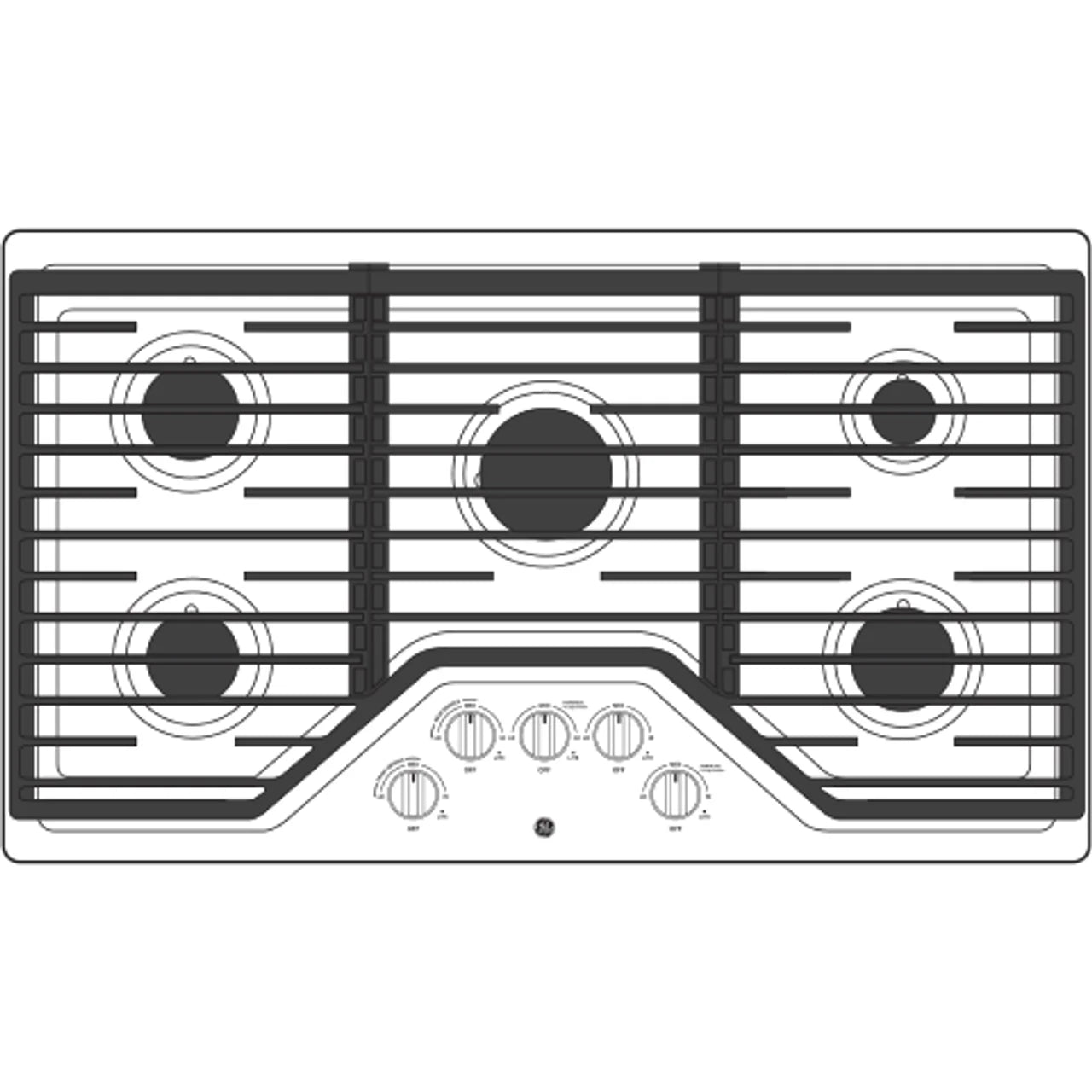 36 In. 5 Burners Gas Range