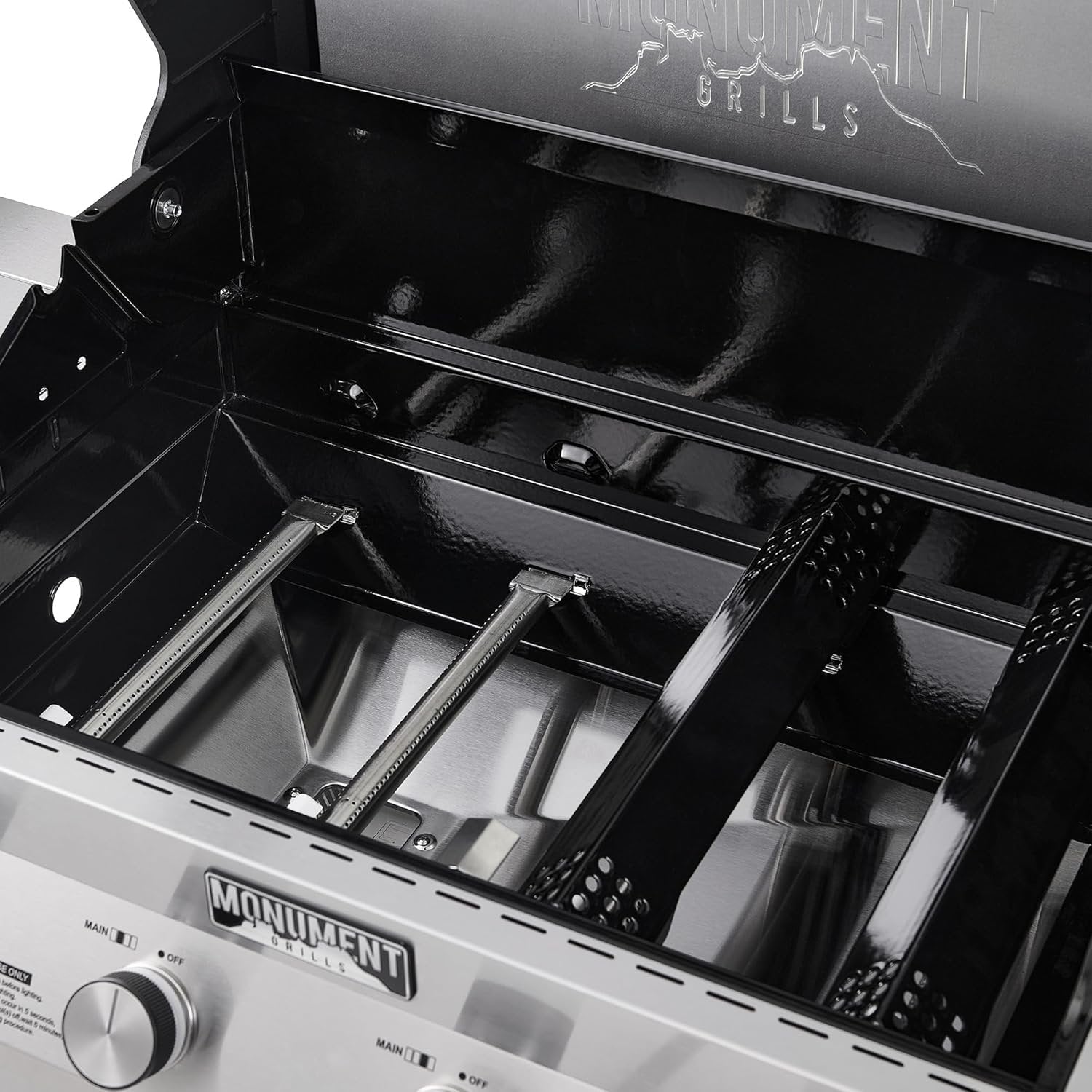 Monument Grills Eminence 405 |Tech Stainless Propane Gas Grill Eminence 405 & Cast Iron Cooking Plate