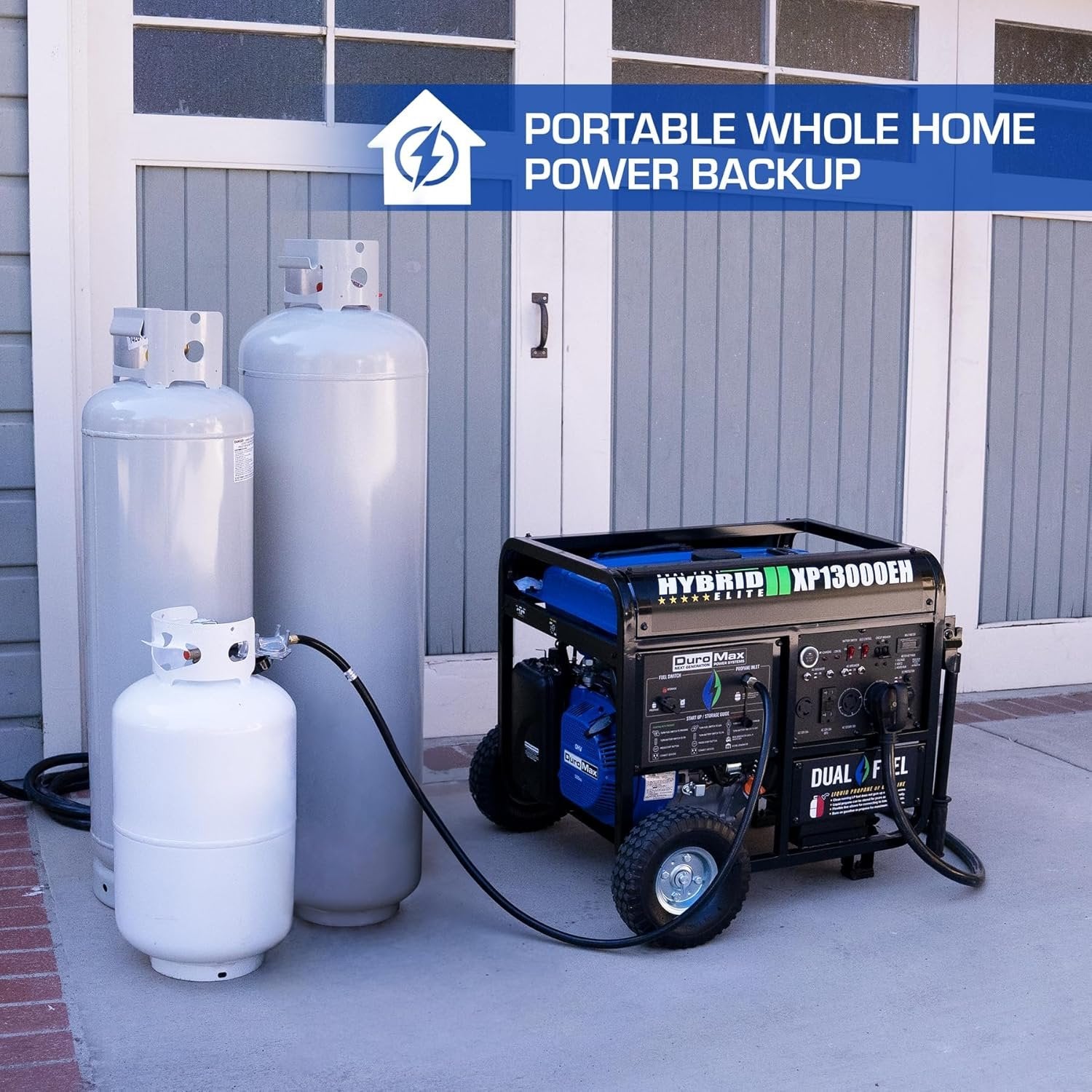 DuroMax XP13000EH 13,000 Watt Dual Fuel Portable Generator