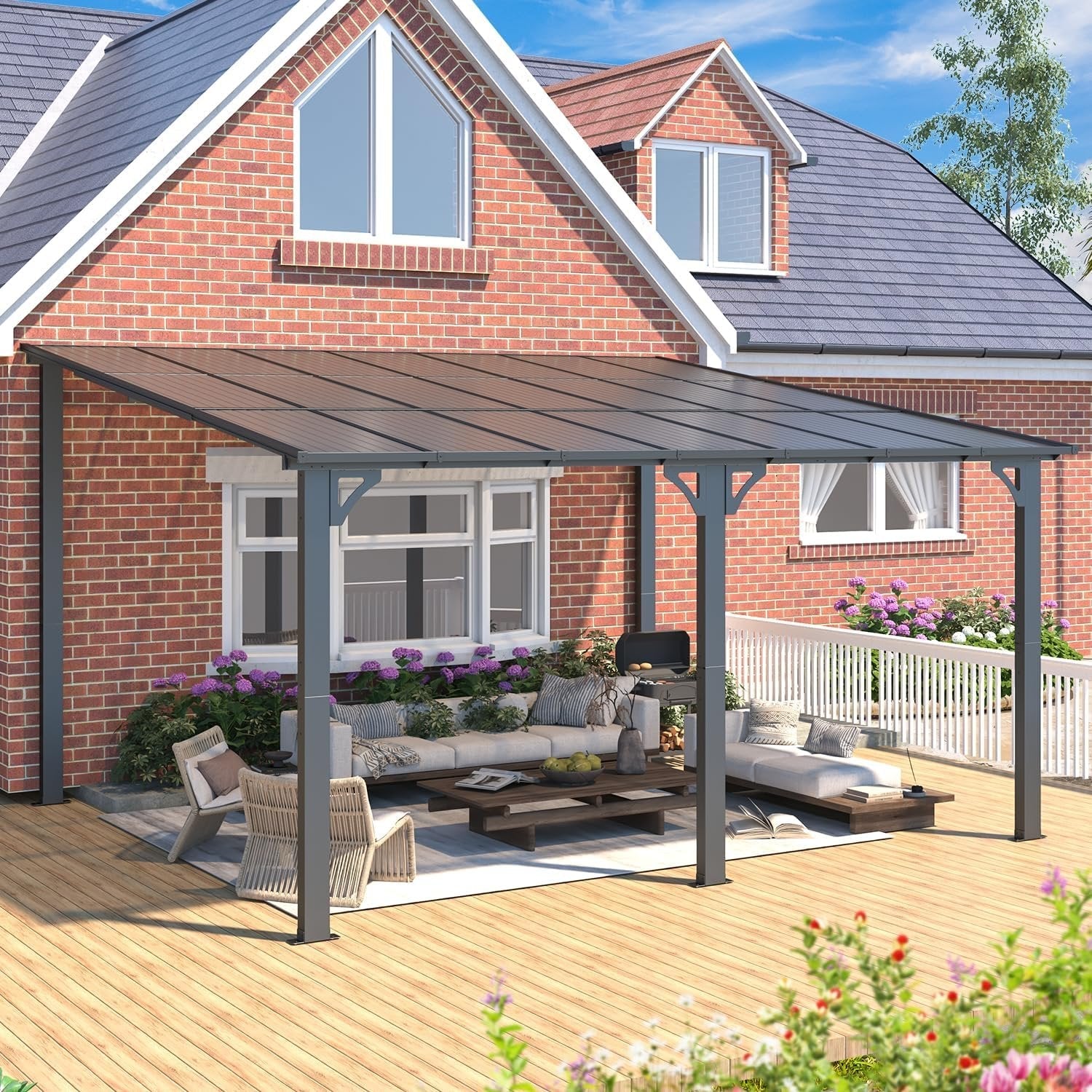 Aecojoy 14×12 ft Aluminum Pergola with Canopy