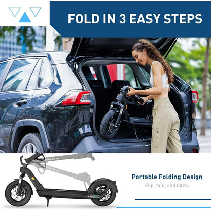 Hiboy X300 Electric Scooter, 700W Peak Motor, 12″ Pneumatic Tires, 23 Mph & 38 Miles Range, Folding Commuter Electric Scooter for Adults