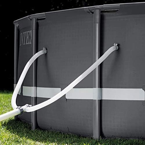 Intex Ultra XTR Frame 14′ x 42″ Round Above Ground Outdoor Swimming Pool Set with Sand Filter Pump, Ladder, Ground Cloth, and Pool Cover