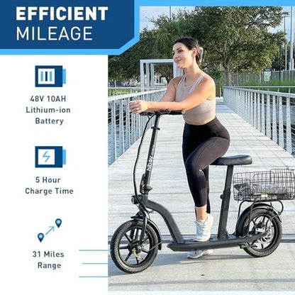 Hiboy MAX Pro Electric Scooter, 46.6 Mi Long Range, 22 MPH Power by 650W MAX Motor, 11” Pneumatic Tires, Split Hub Design, Dual Suspension, 265lbs MAX Load, Commuting Electric Scooter for Adults